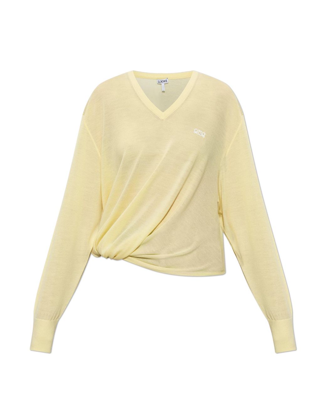 Loewe Yellow V-Neck Sweater