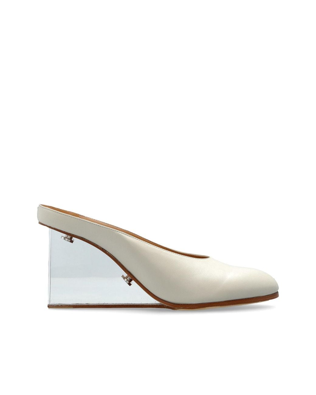 Maison Margiela White Wedge Mules