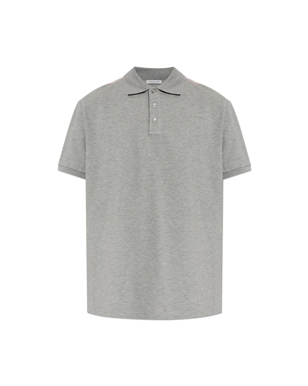 Moncler Gray Polo With Logo Patch for men