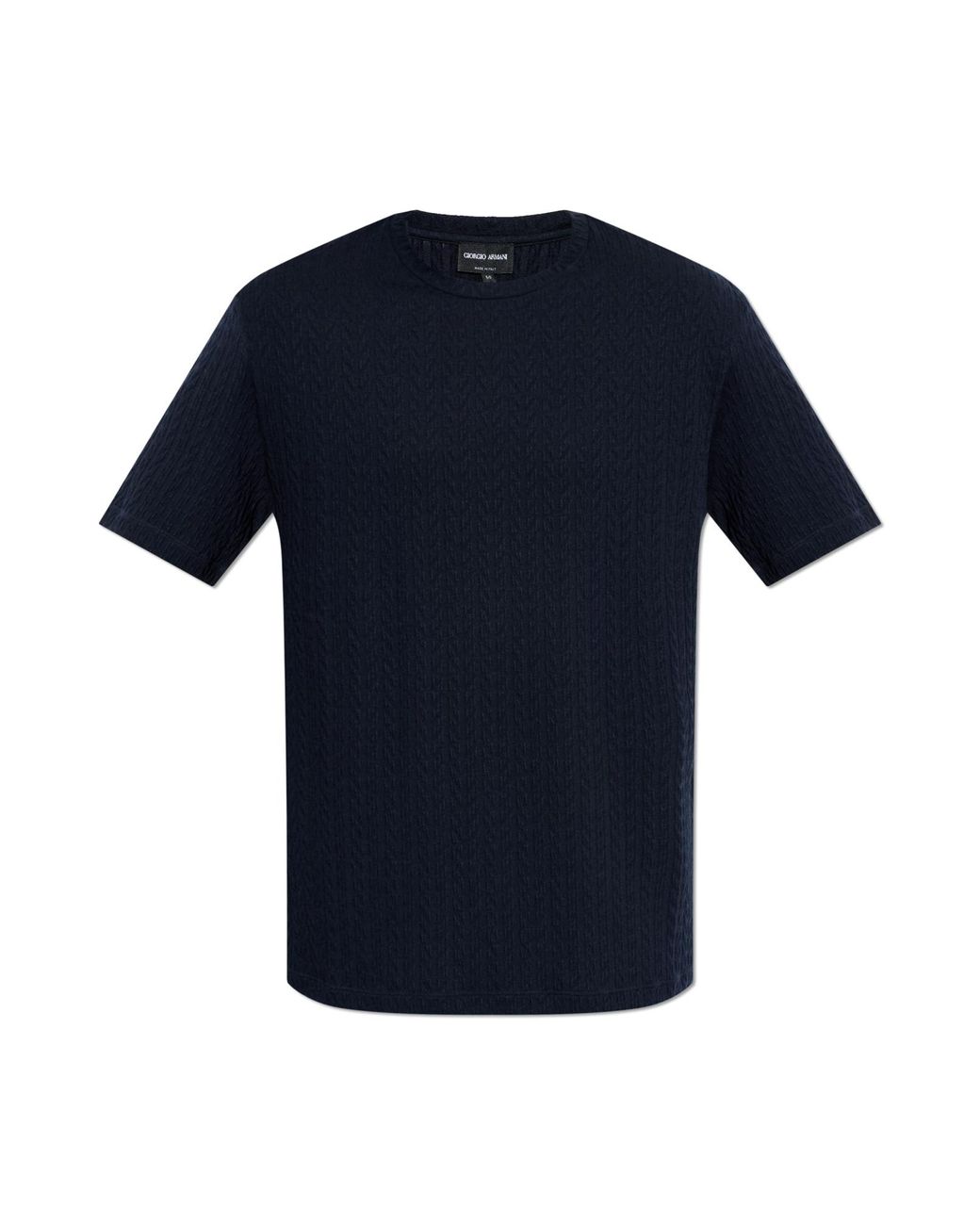 Giorgio Armani Blue T-Shirt With A Raised Pattern for men