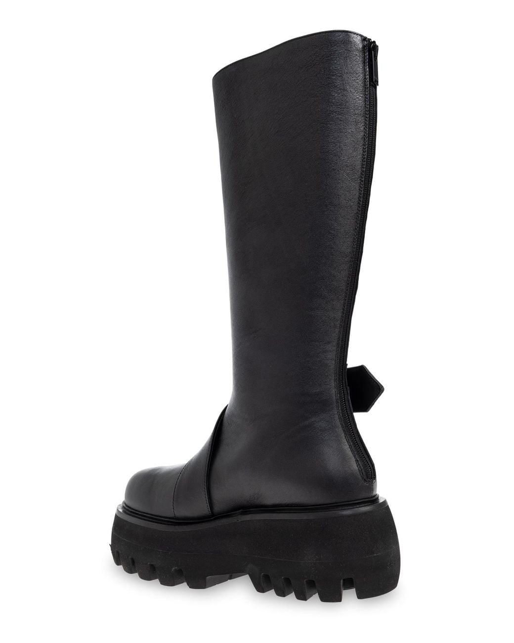 McQueen Black Leather Platform Shoes 'Sofa'