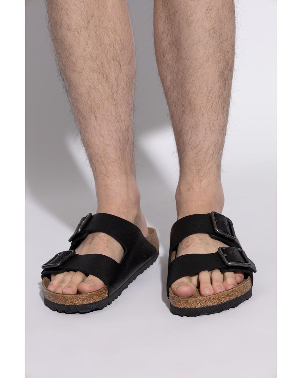 Birkenstock Black 'Arizona Wire Buckle' Slides for men