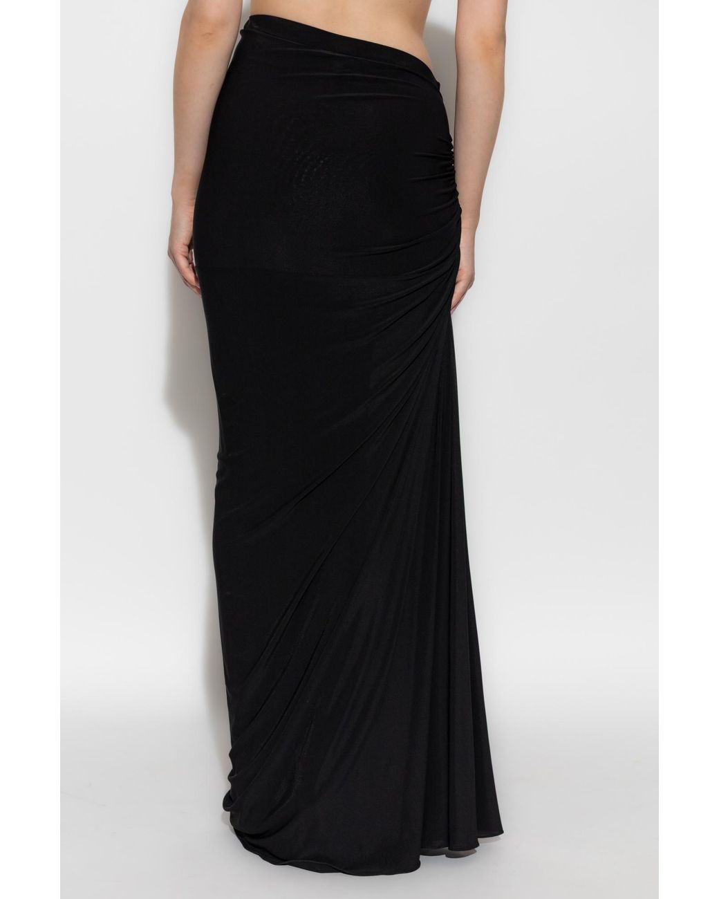 Alaïa Black Skirt With Side Draping