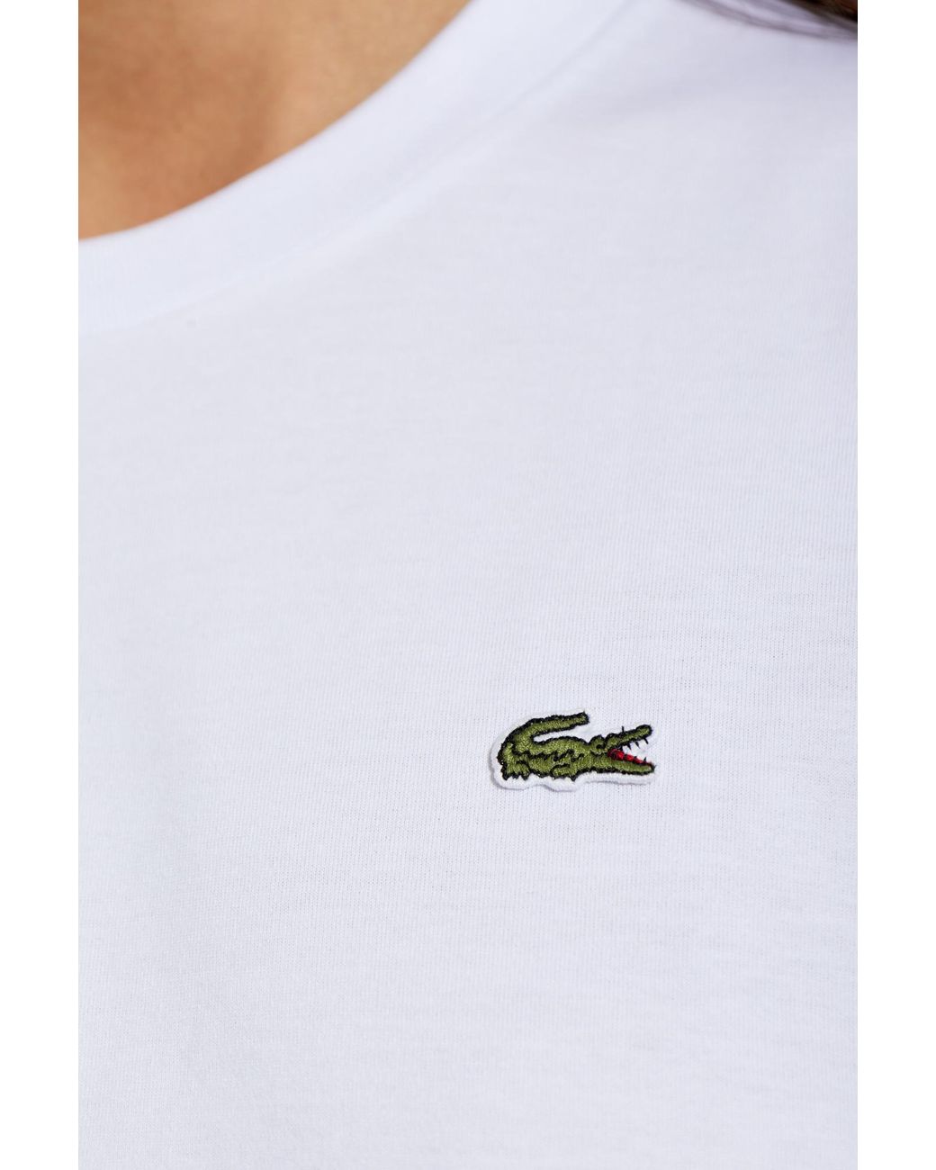 Lacoste White T-Shirt With Logo Patch