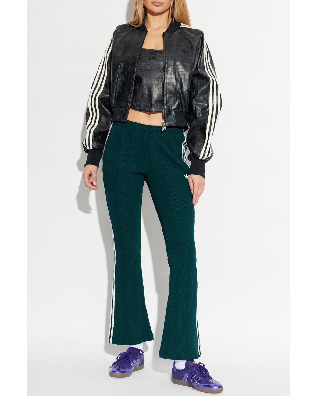 Adidas Originals Green Sweatpants With Logo