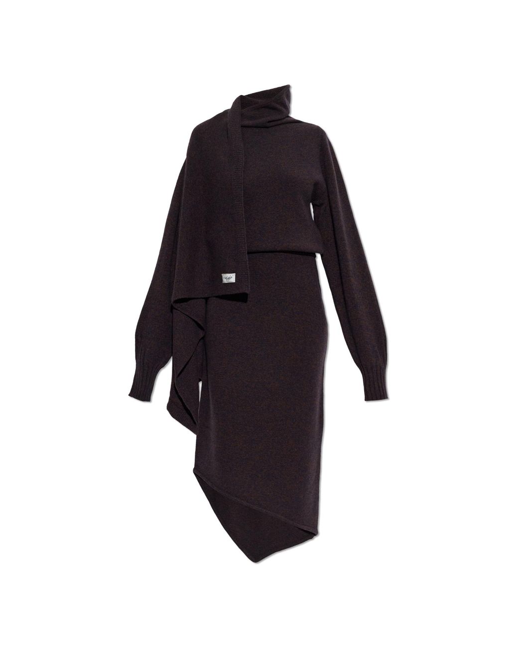The Attico Blue Wool Dress With A Pleat