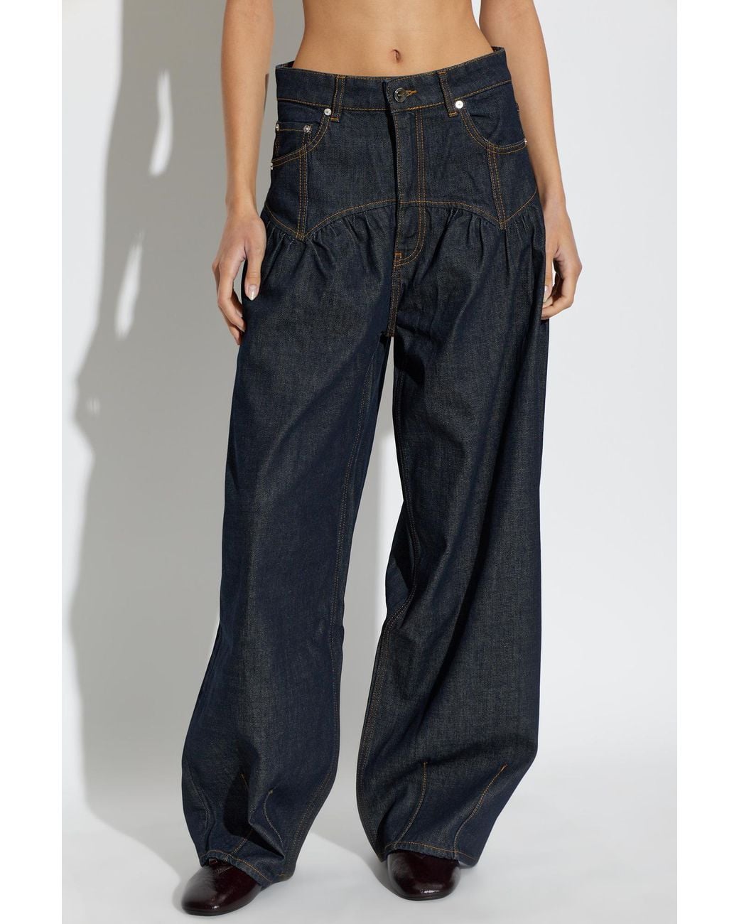 Ganni Blue Loose-Fit High-Rise Jeans