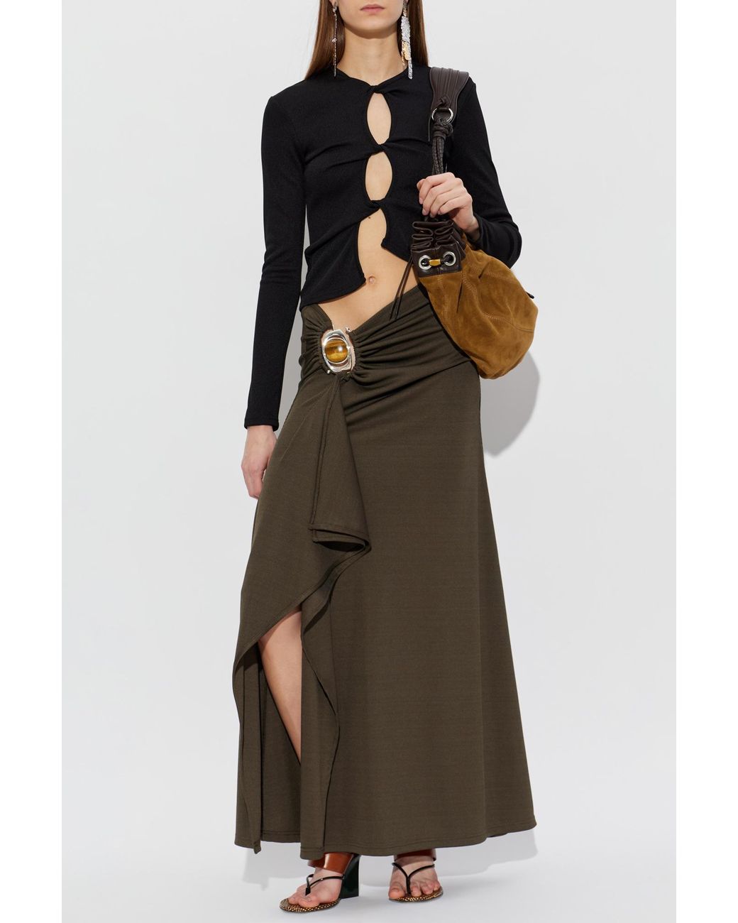 Christopher Esber Green Skirt "Occhio Crystal"