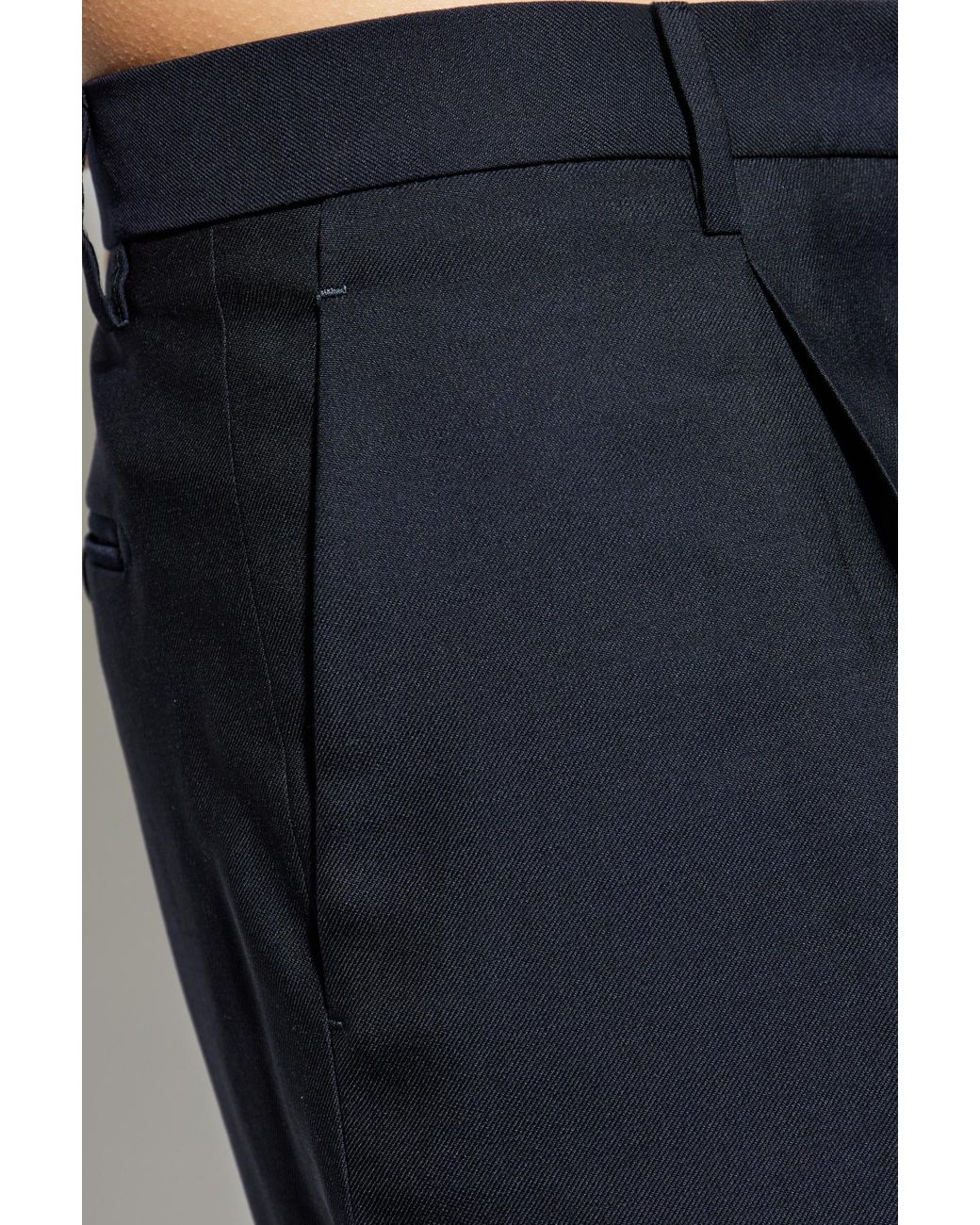 Etro Blue Wool Pleated Trousers for men