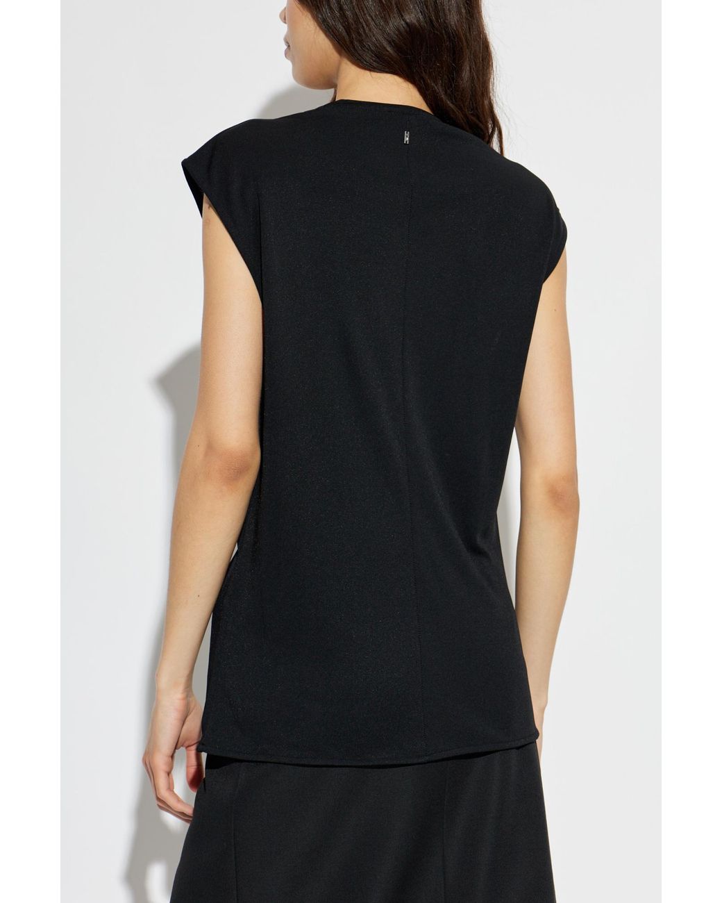 AMI Black Sleeveless Top