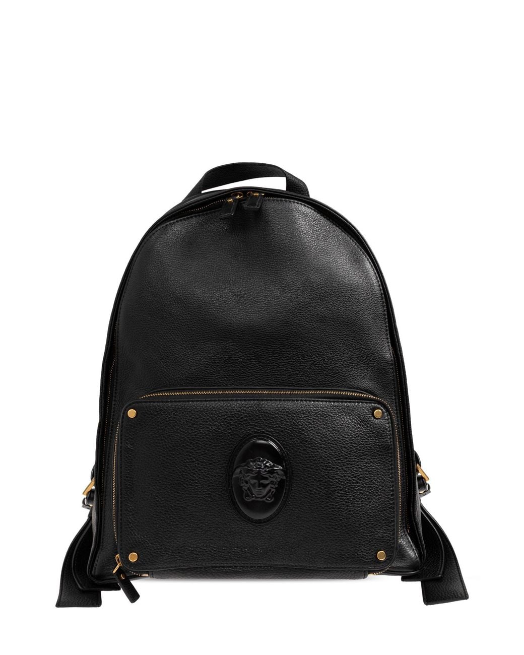Versace Black Leather Backpack "Lou" for men