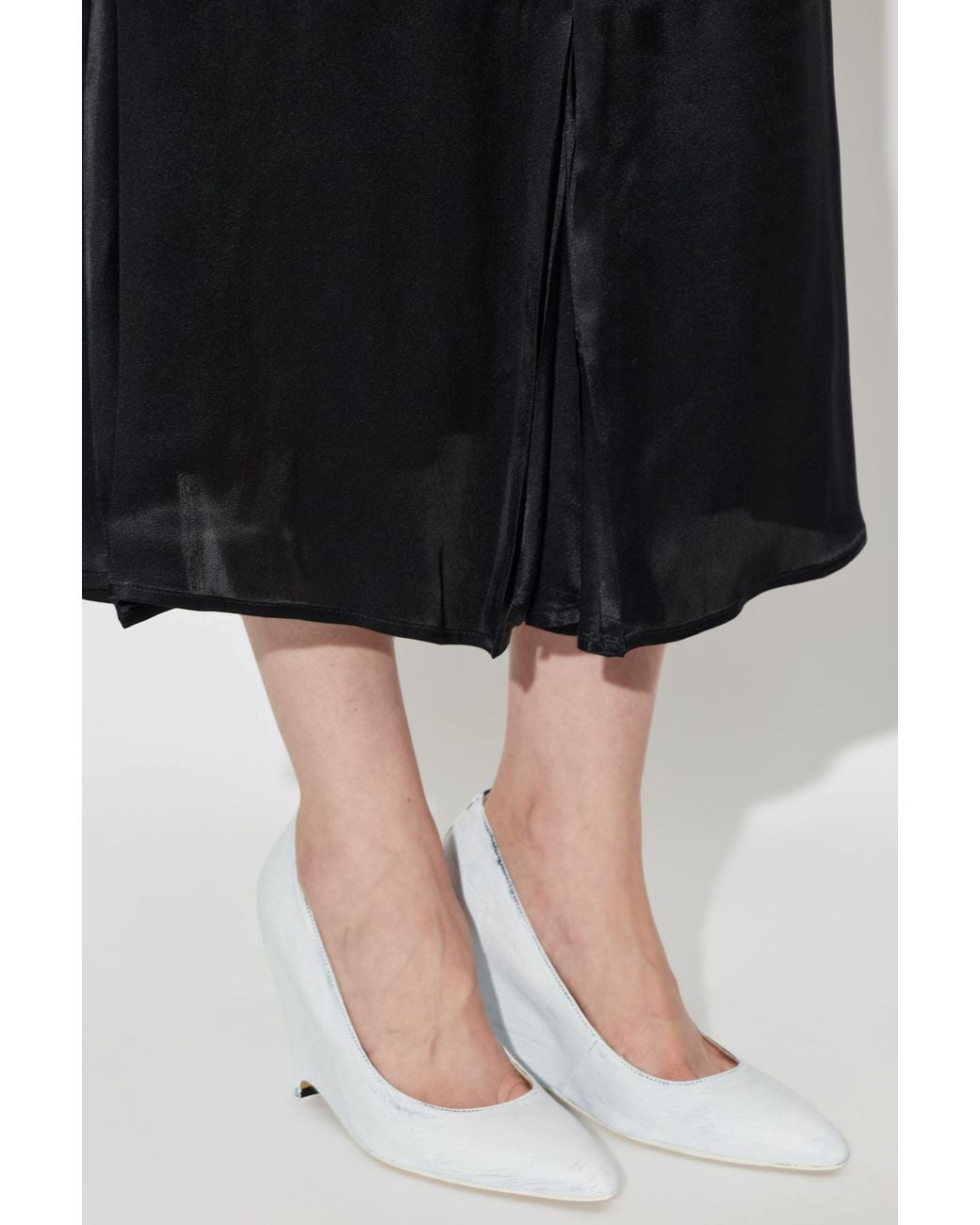 Maison Margiela White Leather Wedge Shoes
