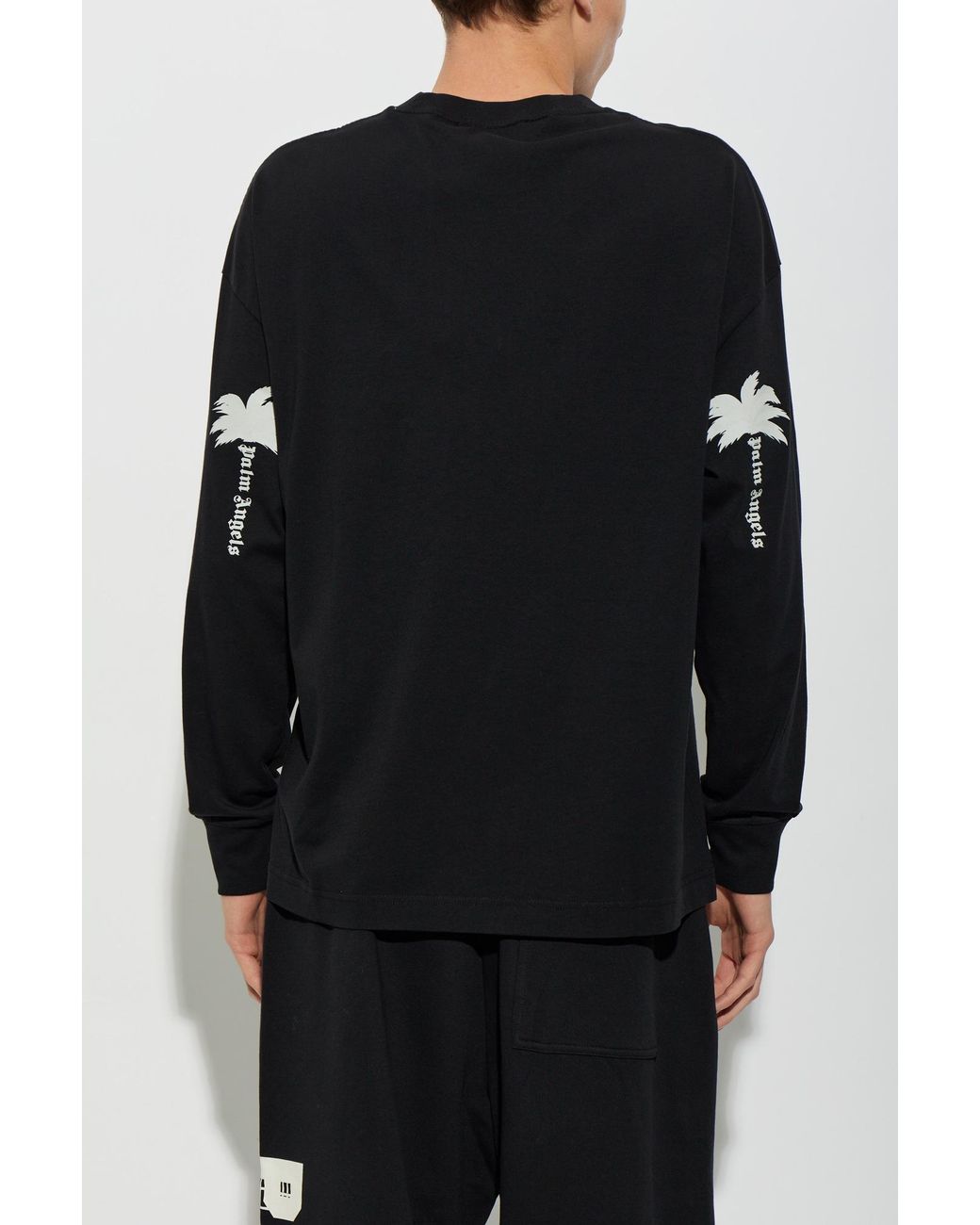 Palm Angels Black Cotton Long Sleeve T-Shirt for men