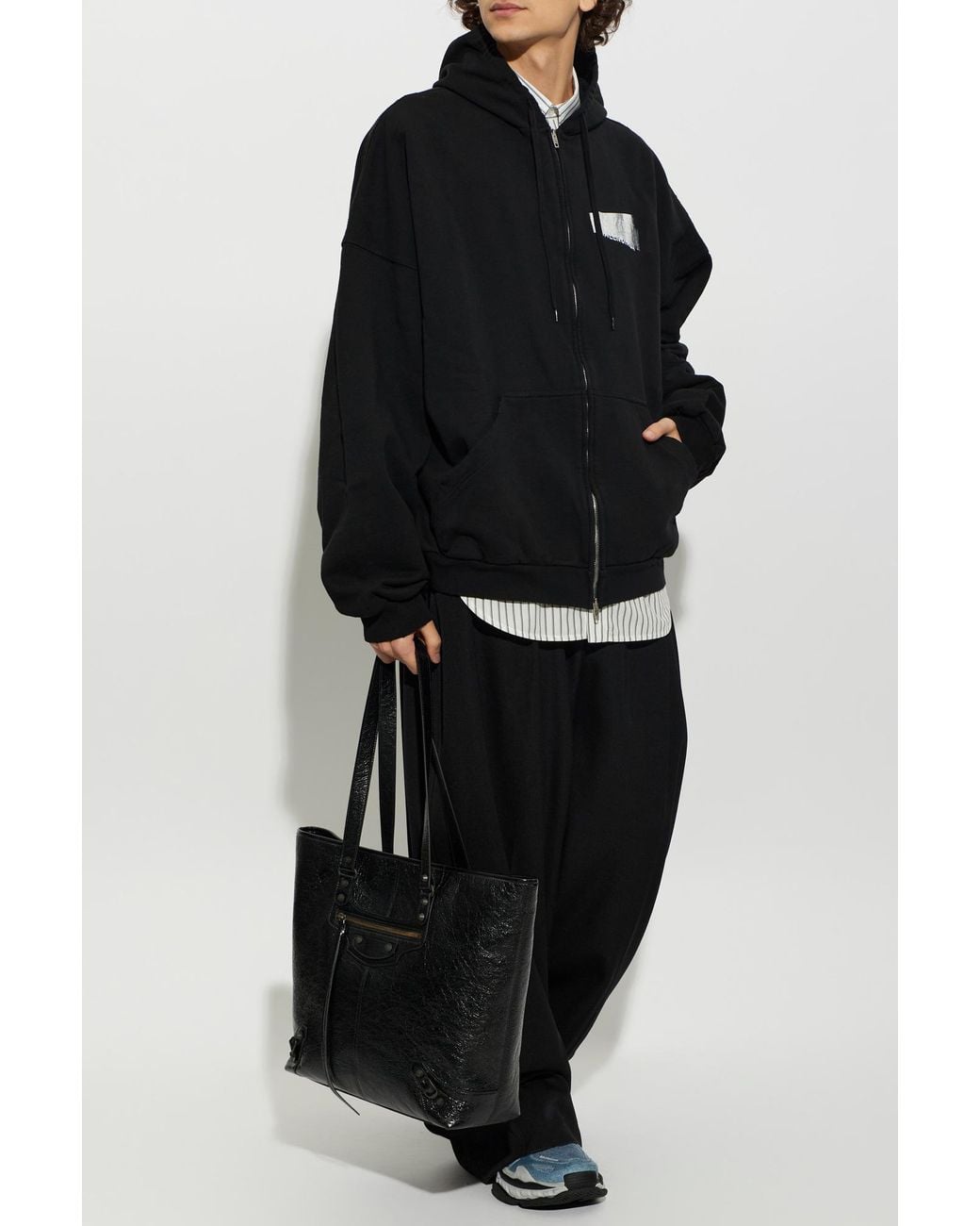 Balenciaga Black Hooded Sweatshirt for men