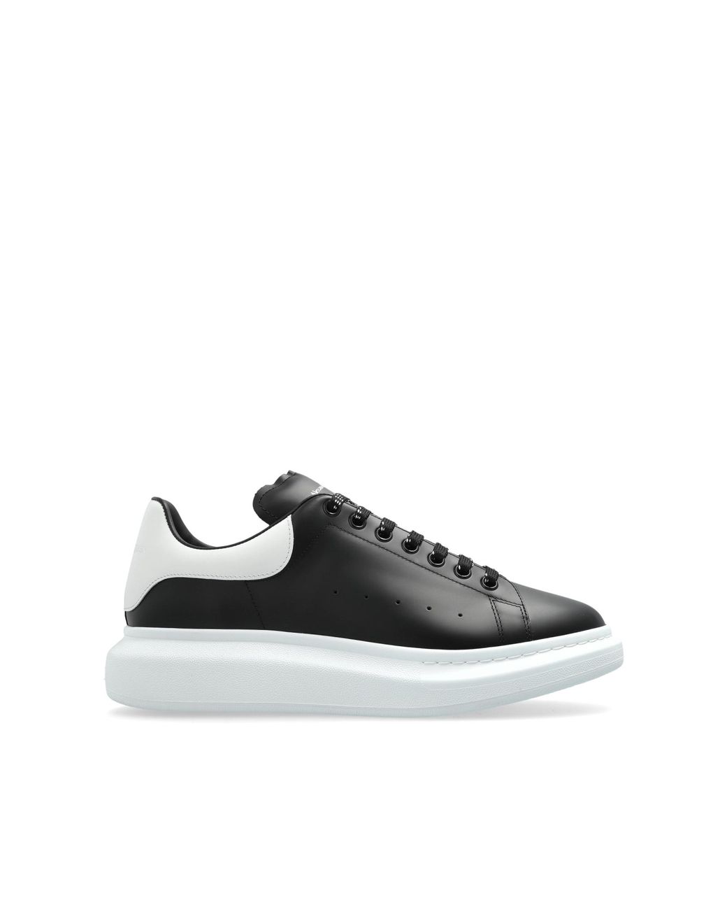 McQueen Black Leather Sports Shoes for men