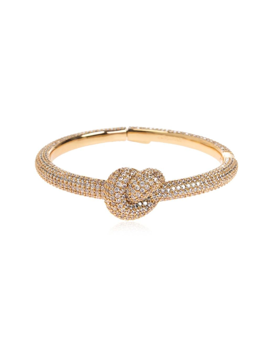Self-Portrait White Brass Bracelet With Shimmering Crystals