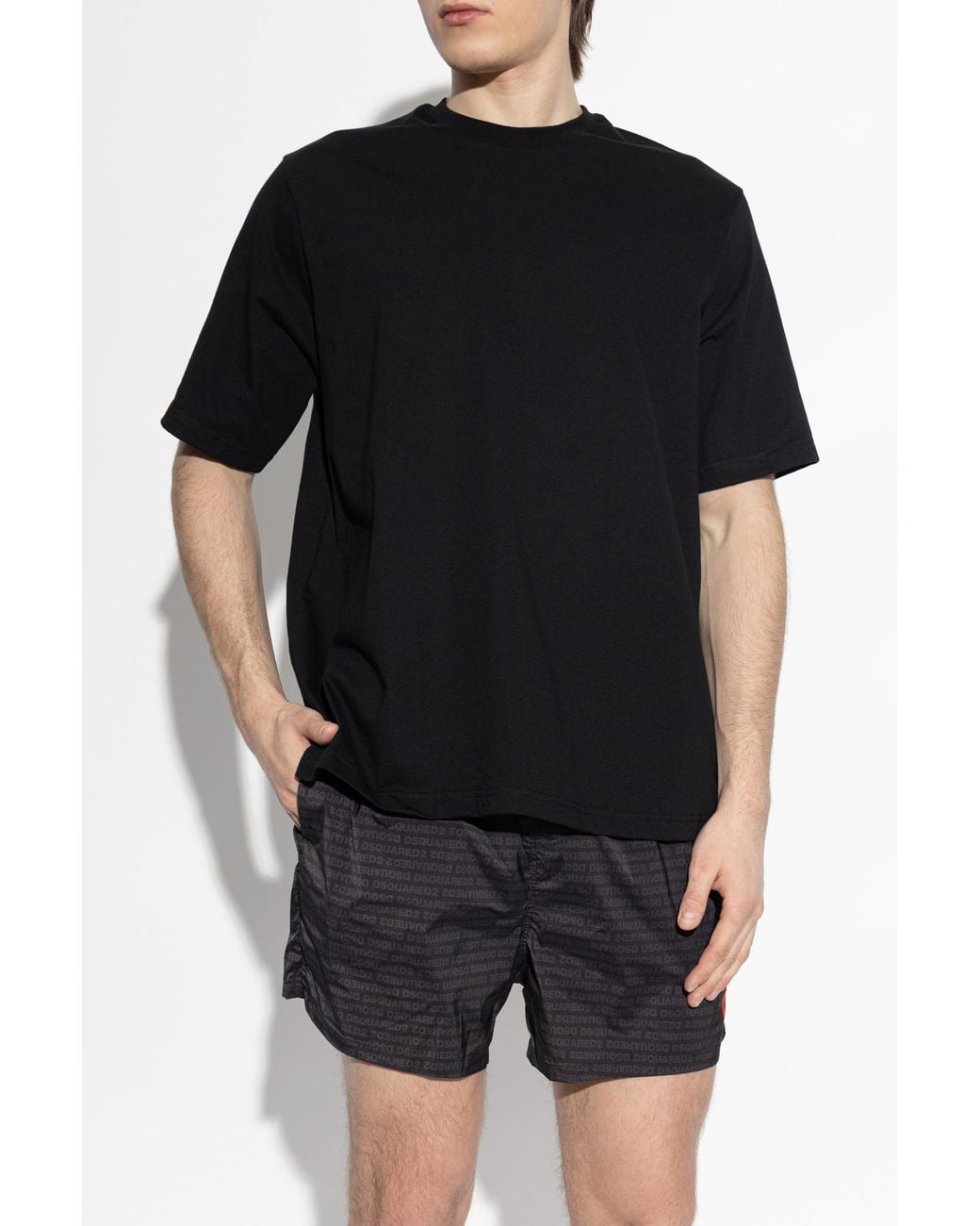 DSquared² Black Underwear T-Shirt With A Round Neckline for men