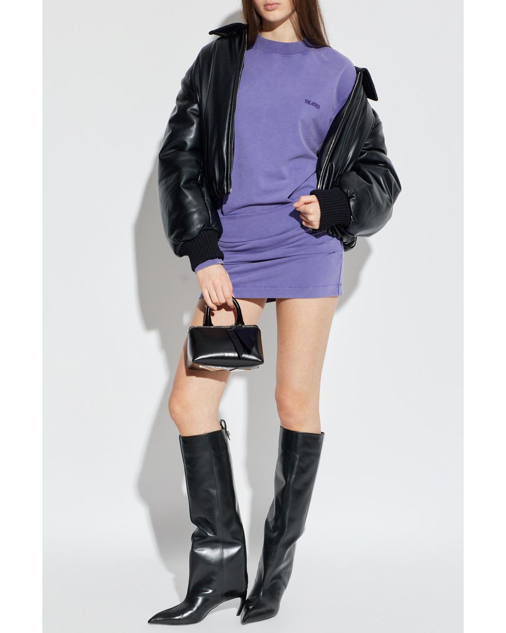 The Attico Purple Dress With Logo