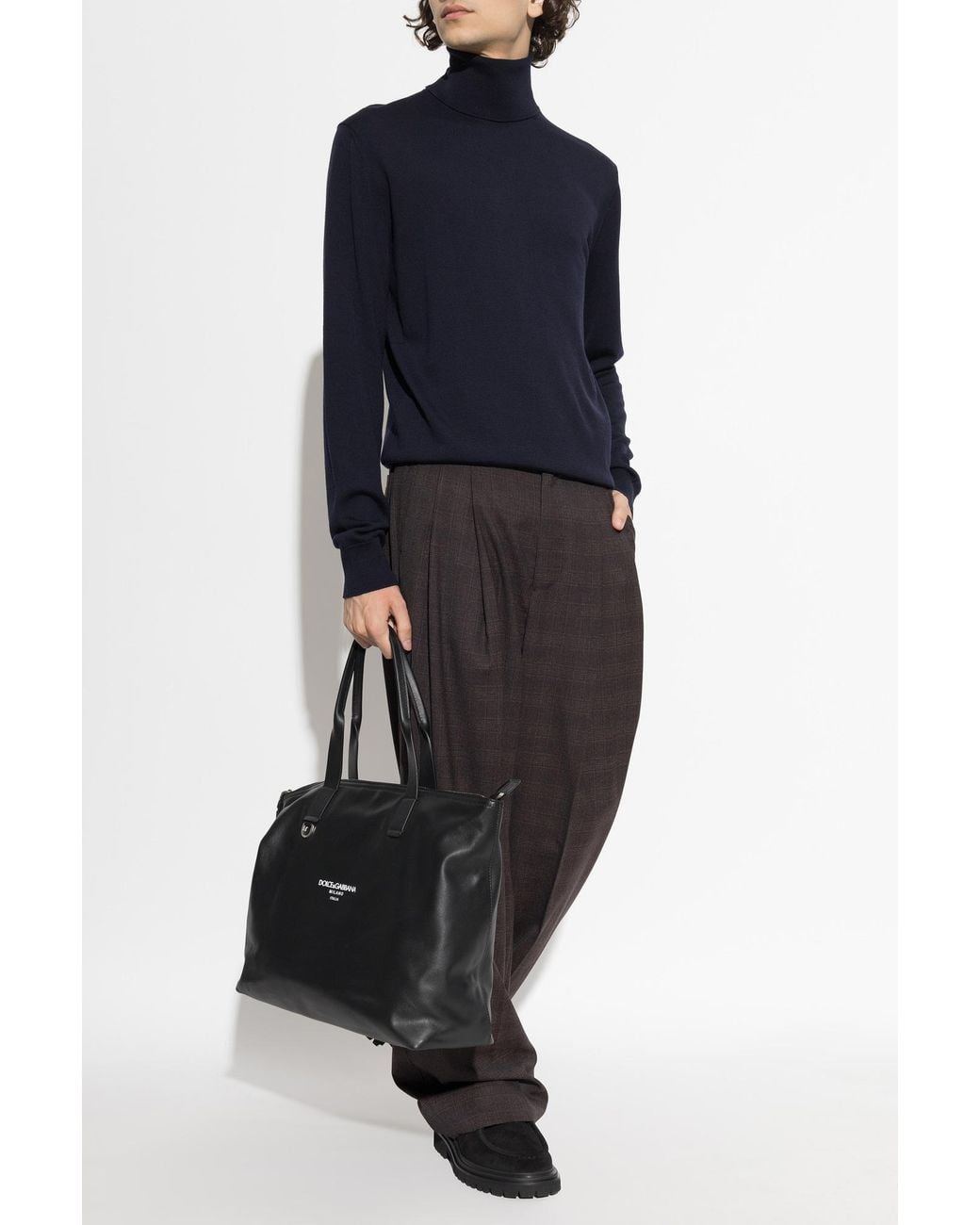 Dolce & Gabbana Blue Wool Turtleneck for men