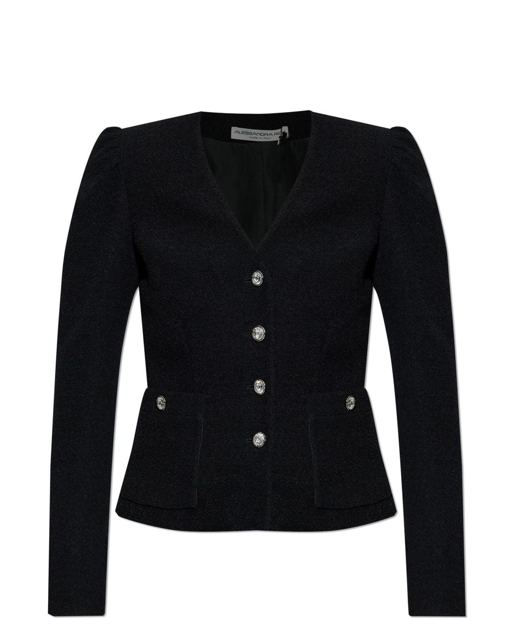 Alessandra Rich Black Blazer With Shiny Buttons