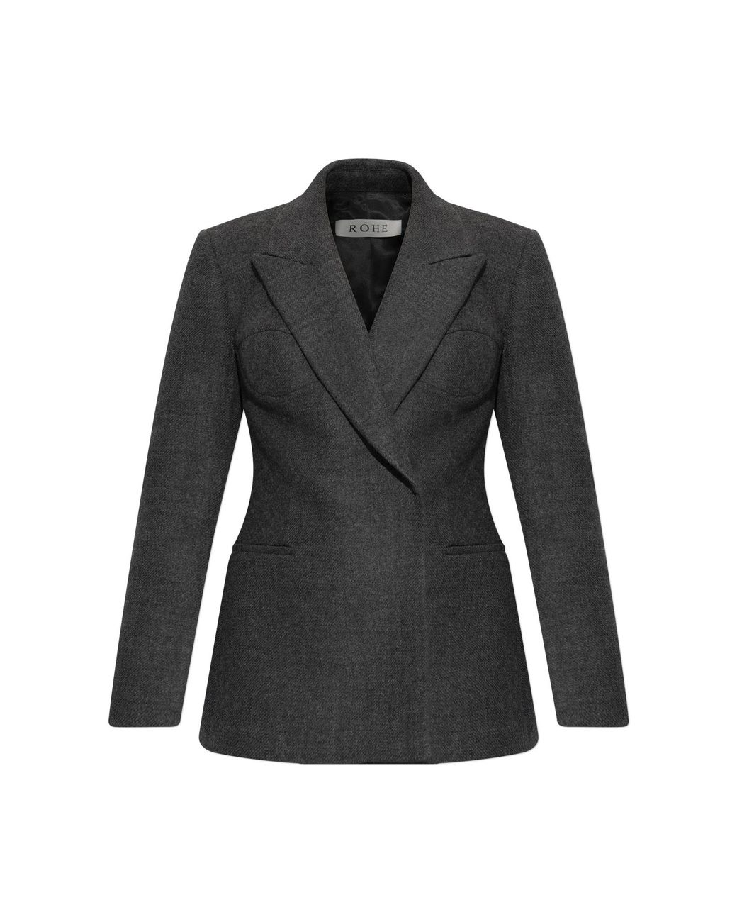 Rohe Black Wool Blazer With Single Vent