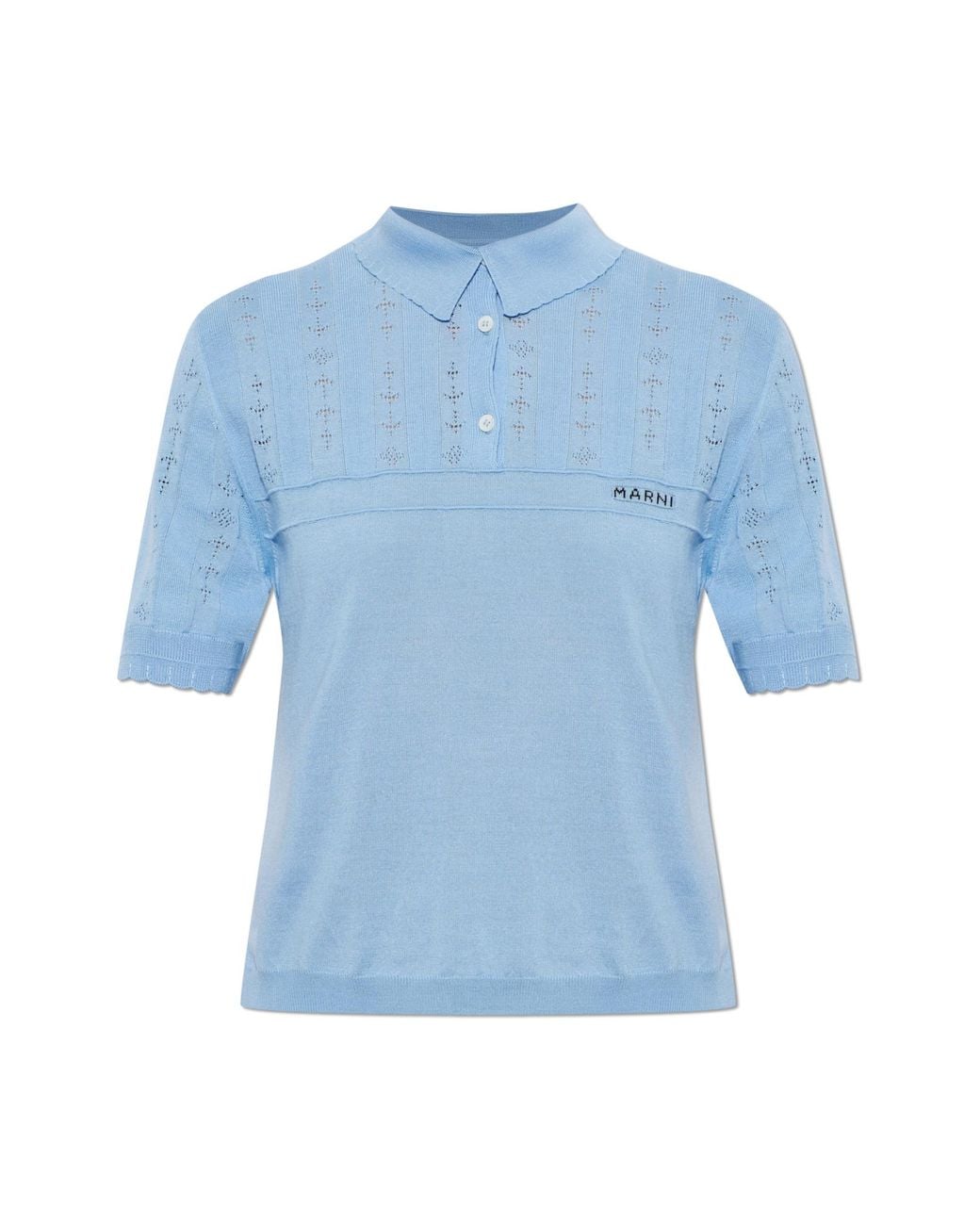 Marni Blue Polo With Logo