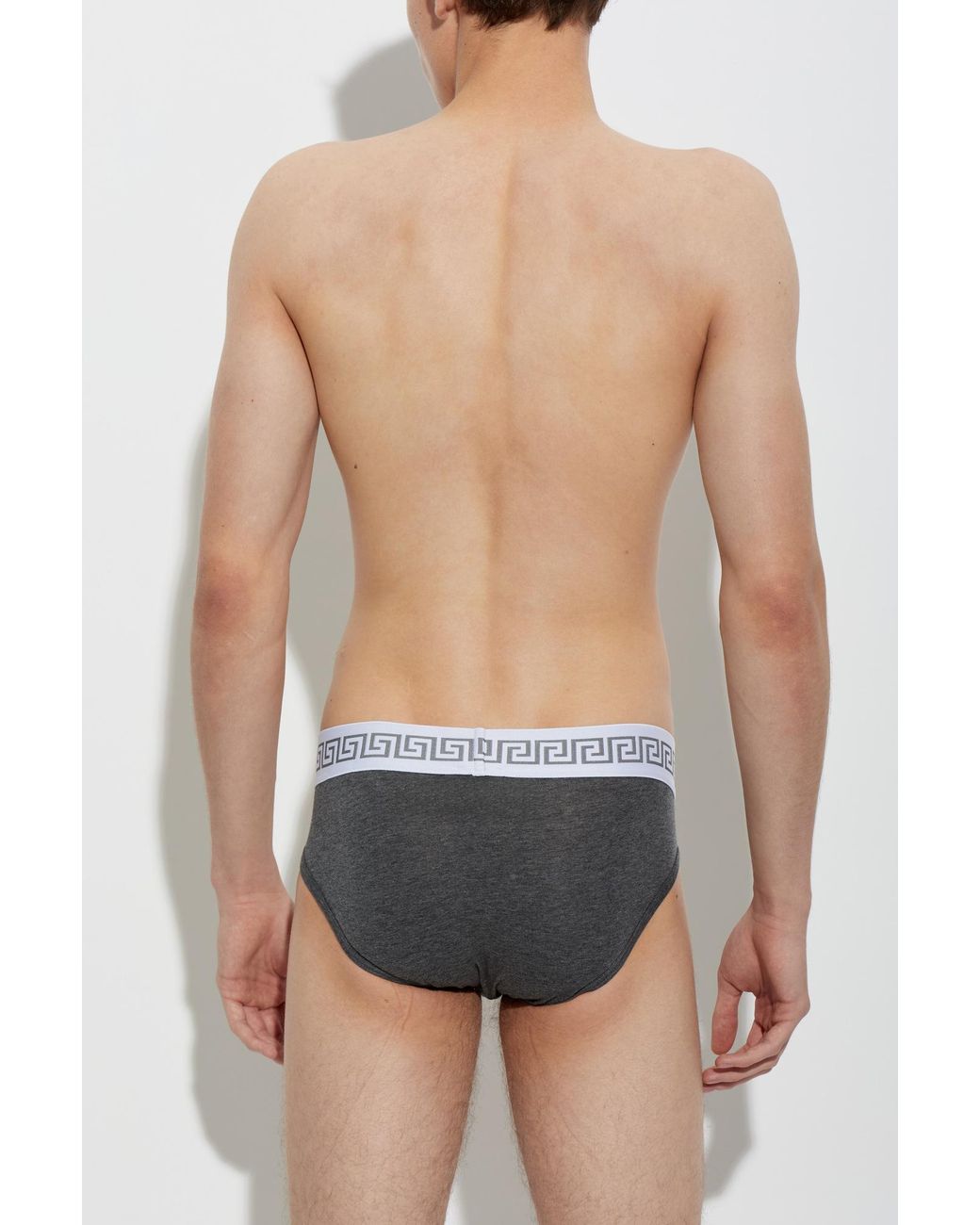 Versace Gray Medusa Head Briefs for men