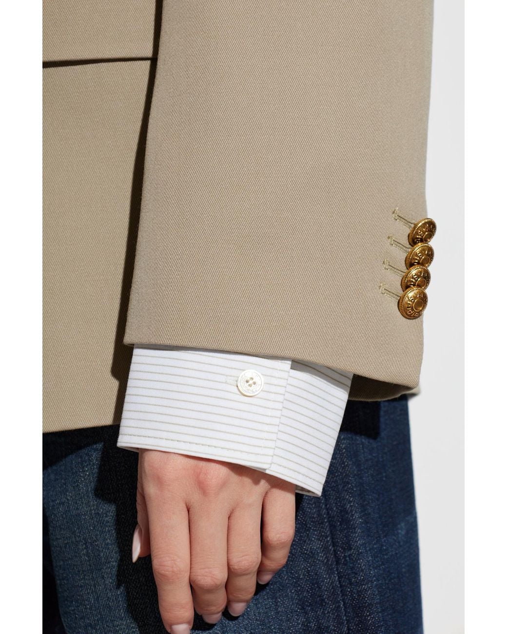 Acne Natural Wool Jacket With Open Lapels