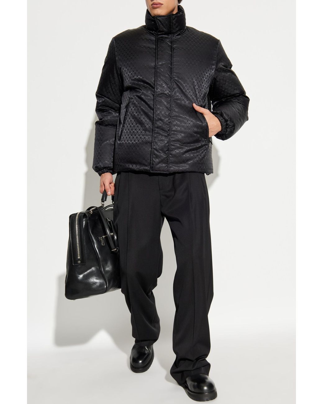 McQueen Black Puffer Jacket With Logo for men