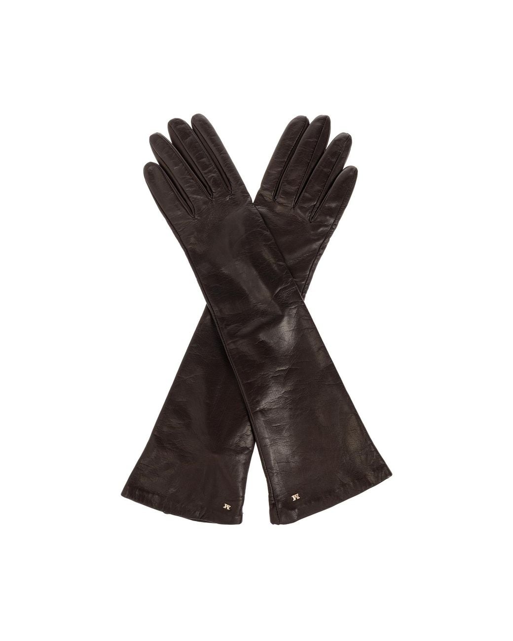 Max Mara Black Leather Gloves 'Afidee'