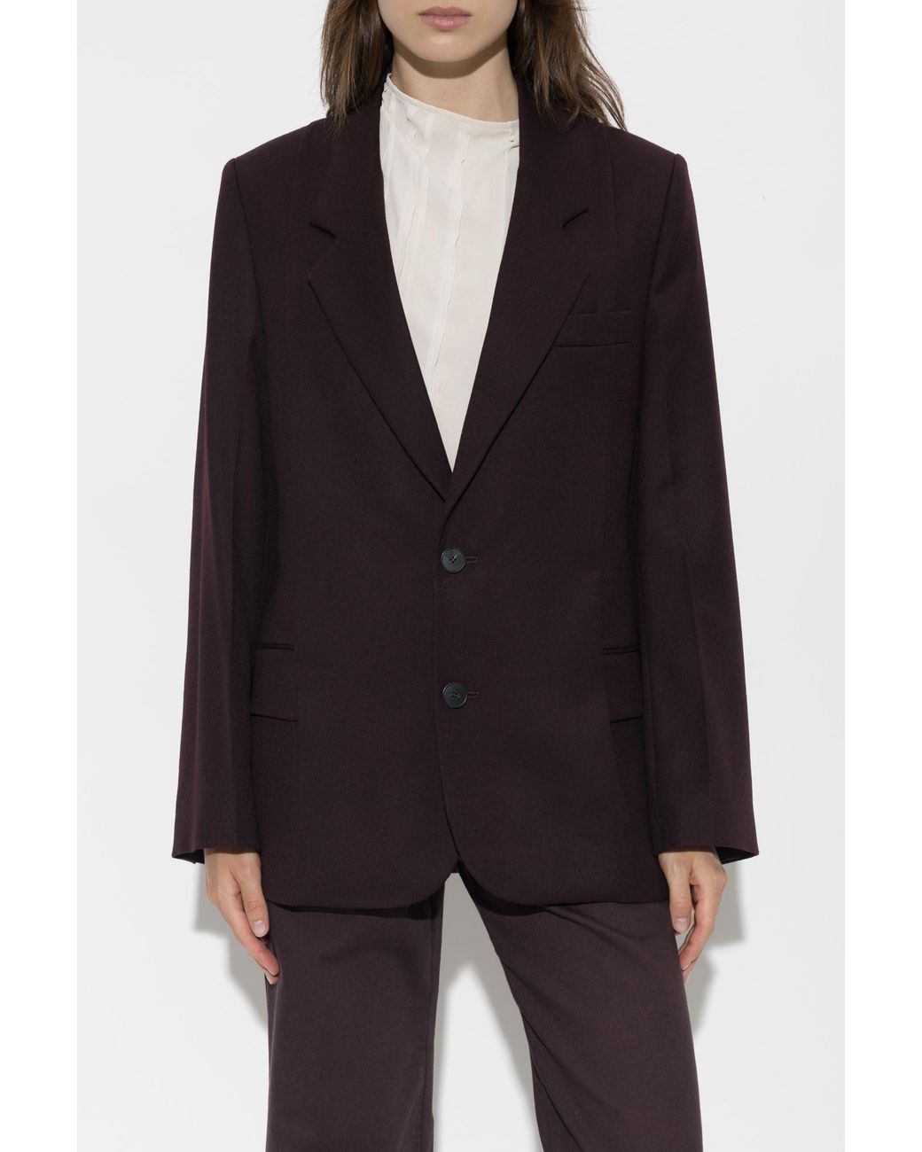 Victoria Beckham Blue Wool Blazer With Double Vent