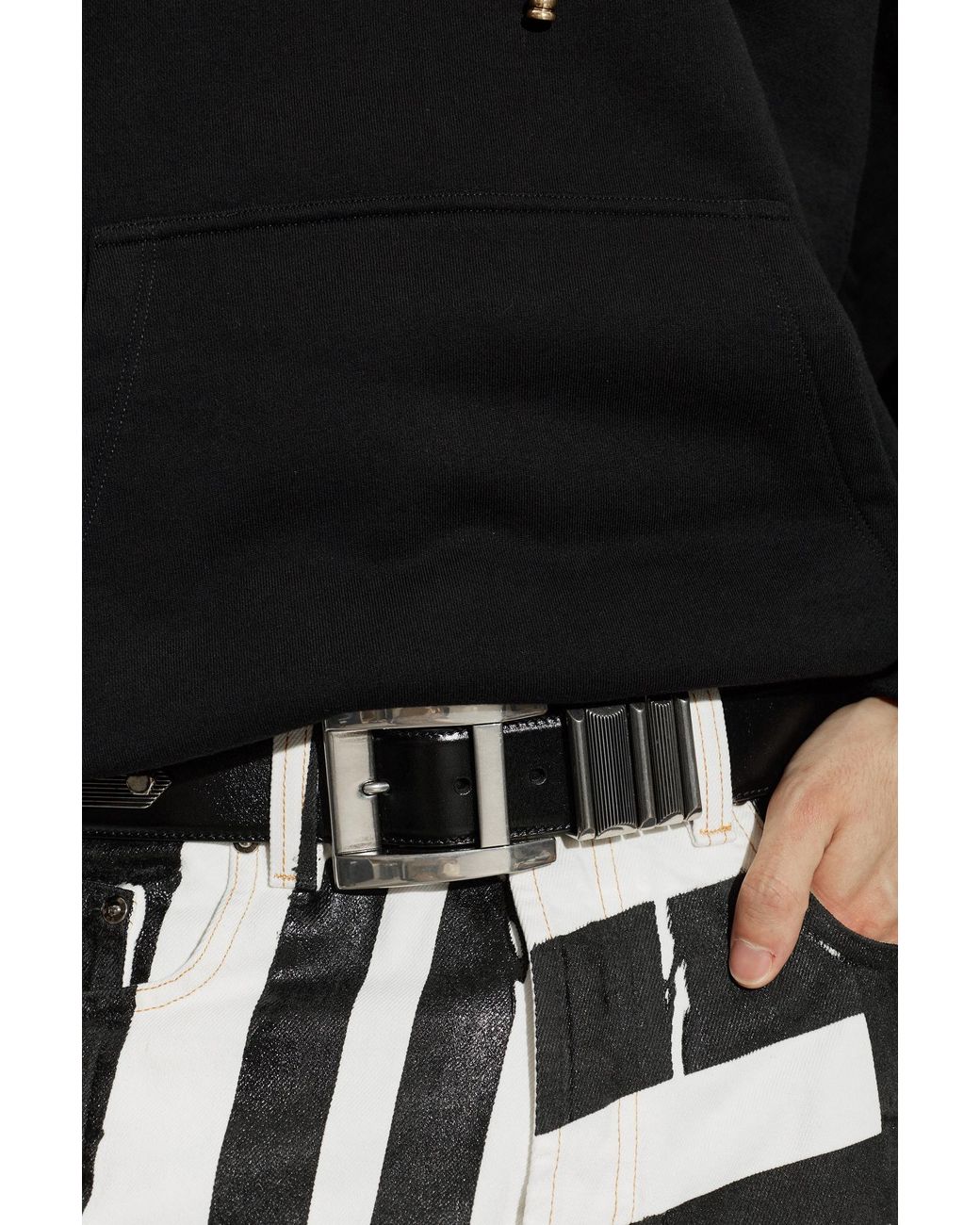 Versace Black Leather Belt for men