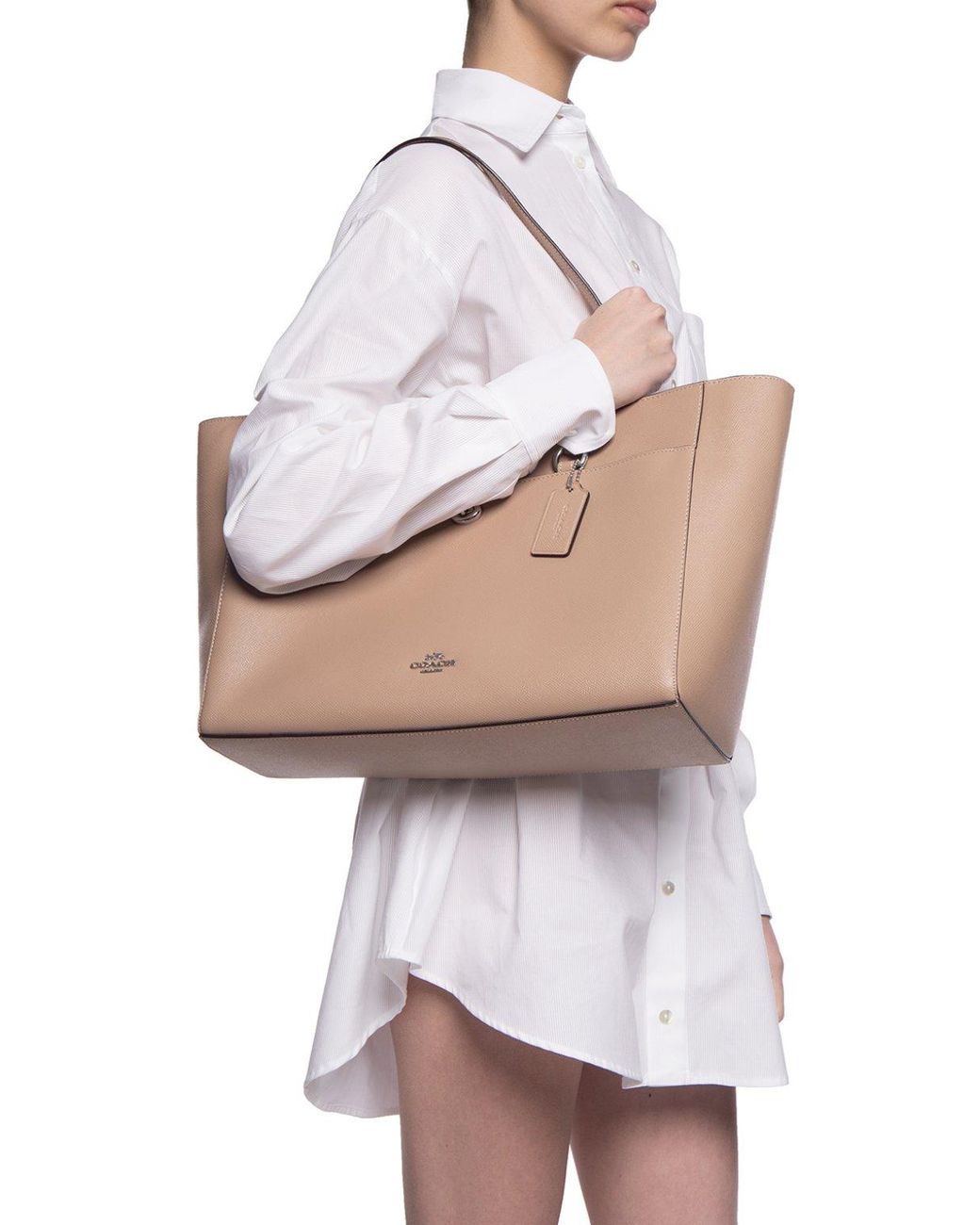 Coach crossgrain leather tote sale