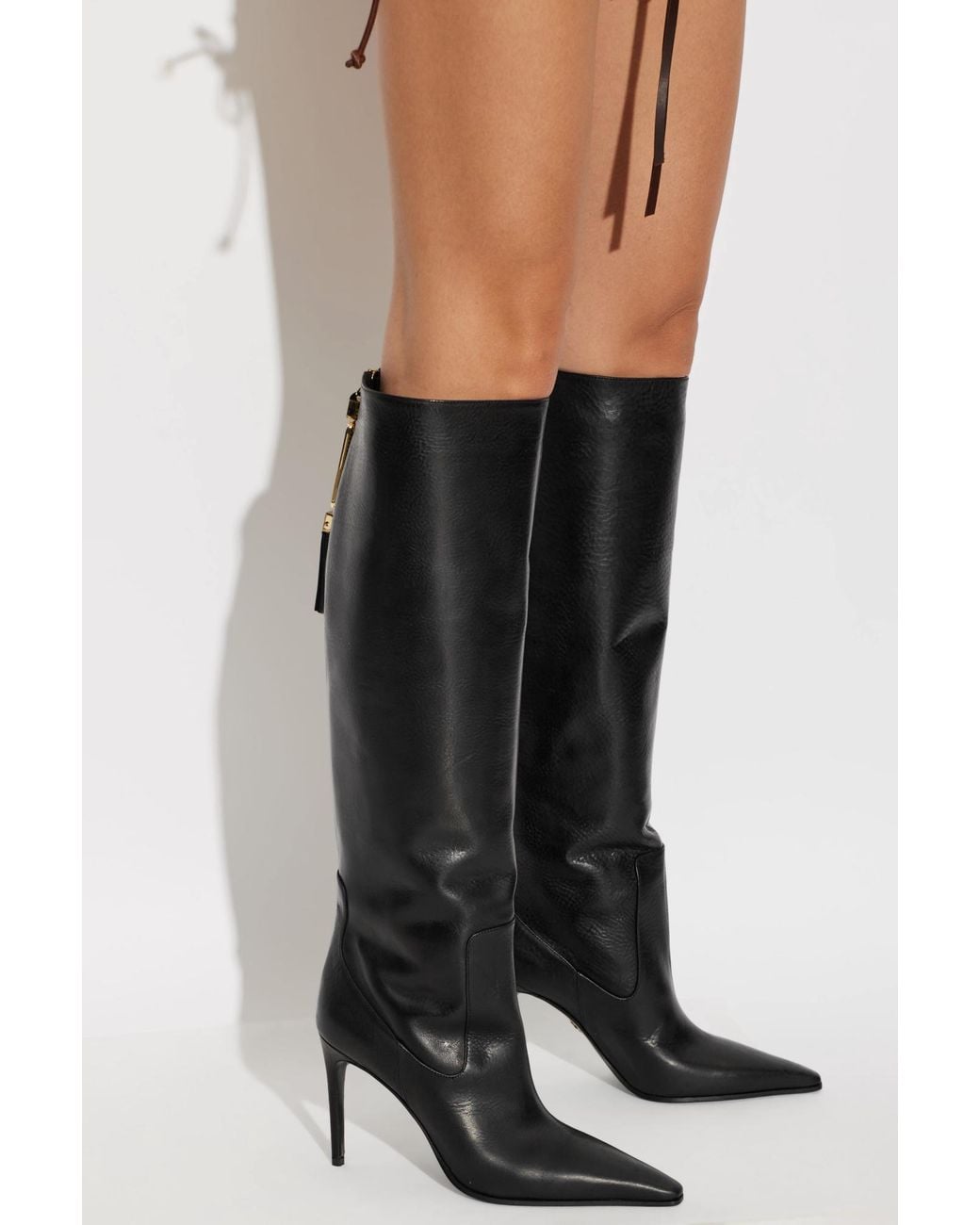 DSquared² Black Leather Heeled Boots