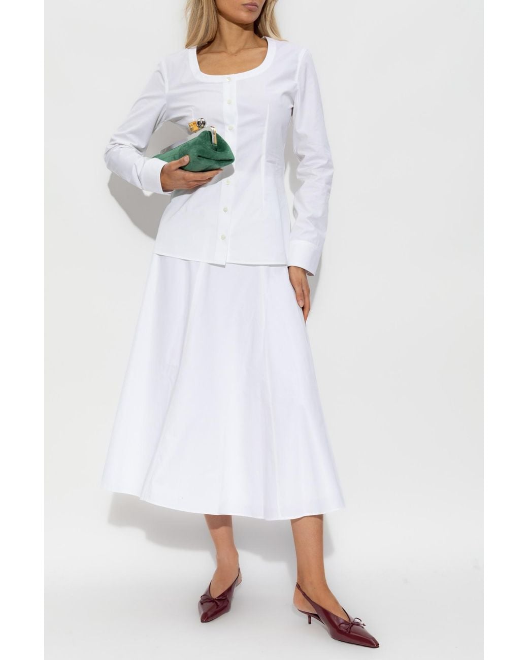 Jacquemus White Flared Skirt