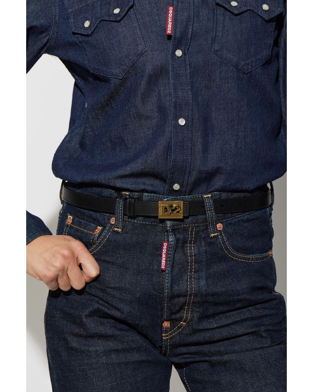 DSquared² Black Leather Belt