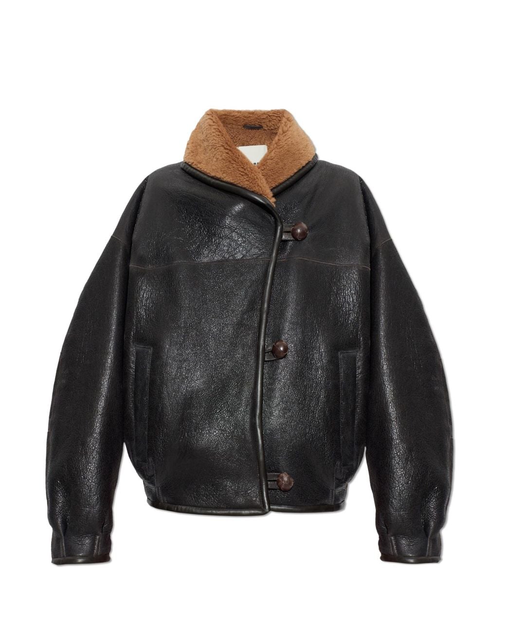 Isabel Marant Black Shearling Coat 'Charina'