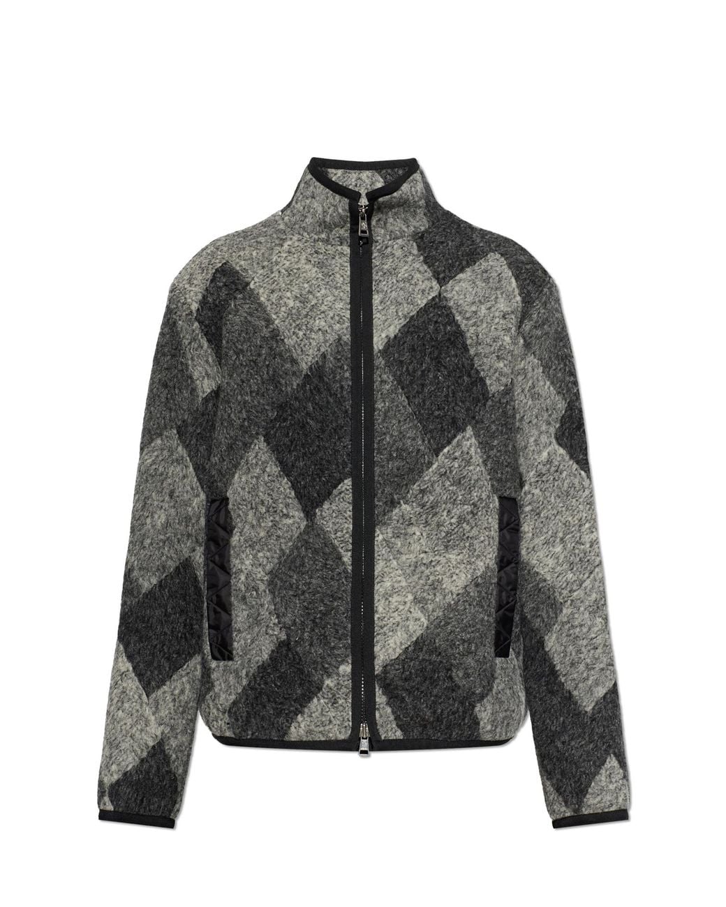 Moncler Black Cardigan With Logo Patch for men