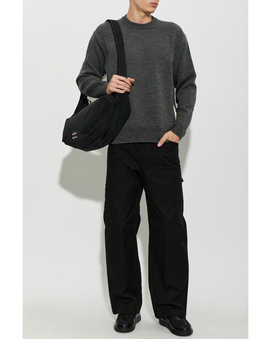 Comme des Garçons Gray Wool Sweater With A Crew Neck for men