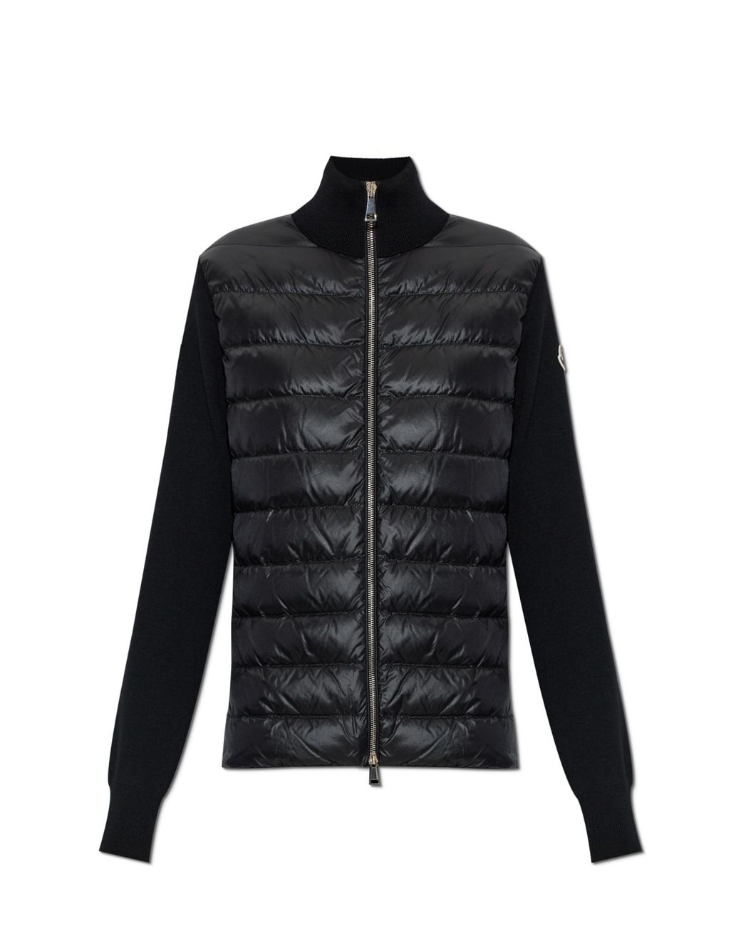 Moncler Black Cardigan With Down Filling