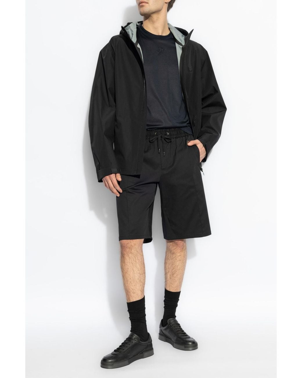 Dolce & Gabbana Black Hooded Jacket for men