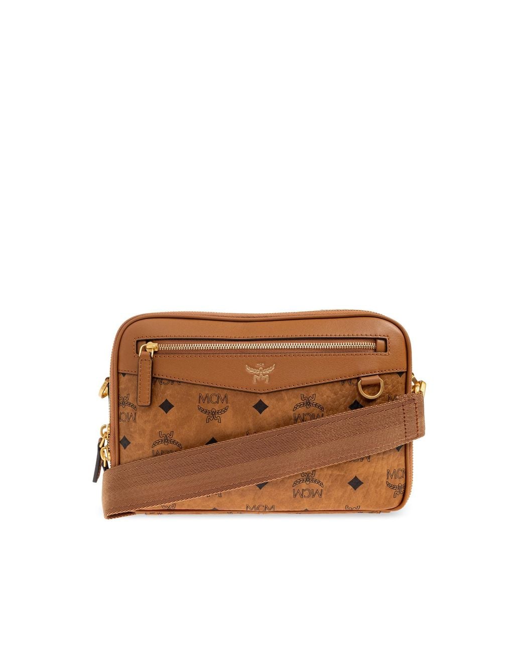 MCM Blue Shoulder Bag With Monogram for men