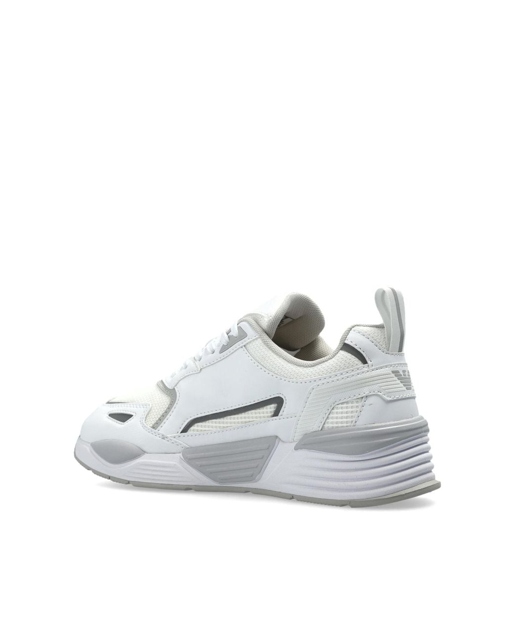 EA7 White Sports Shoes With Reflective Details