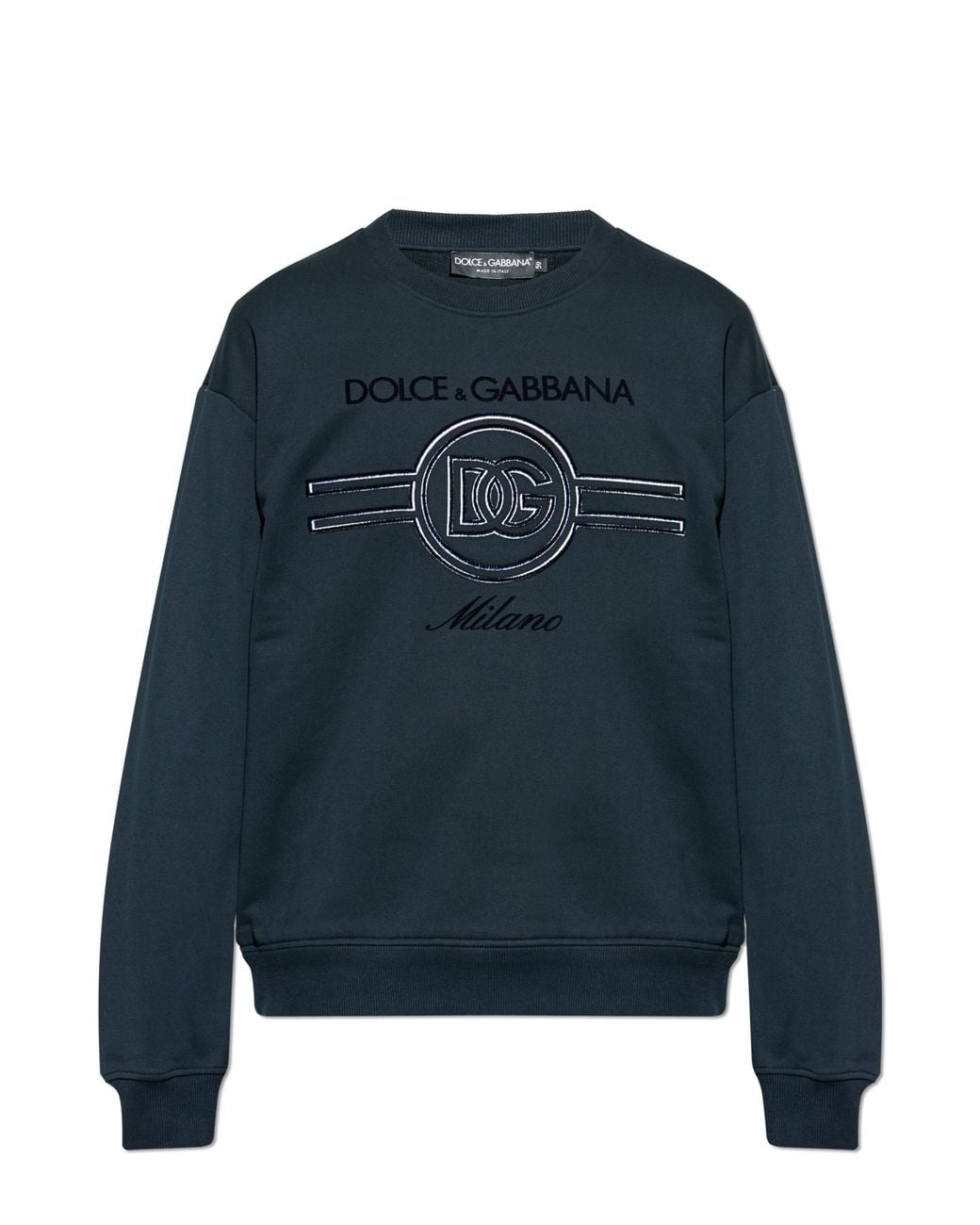 Dolce & Gabbana Blue Sweatshirt With A Raised Logo for men
