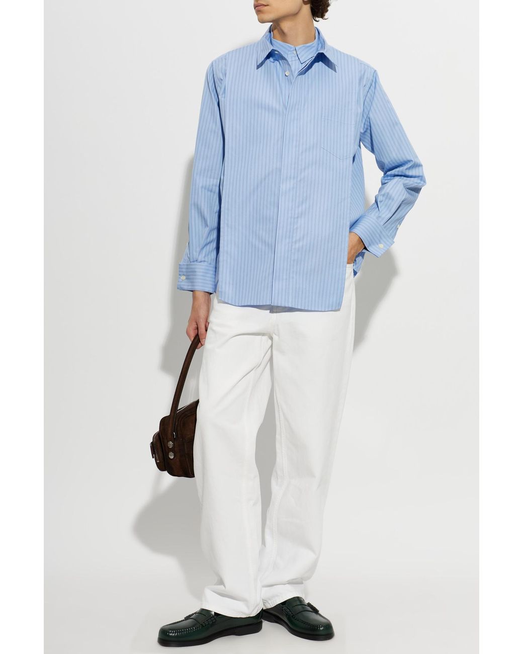 Sacai Blue Shirt With Decorative Panel for men