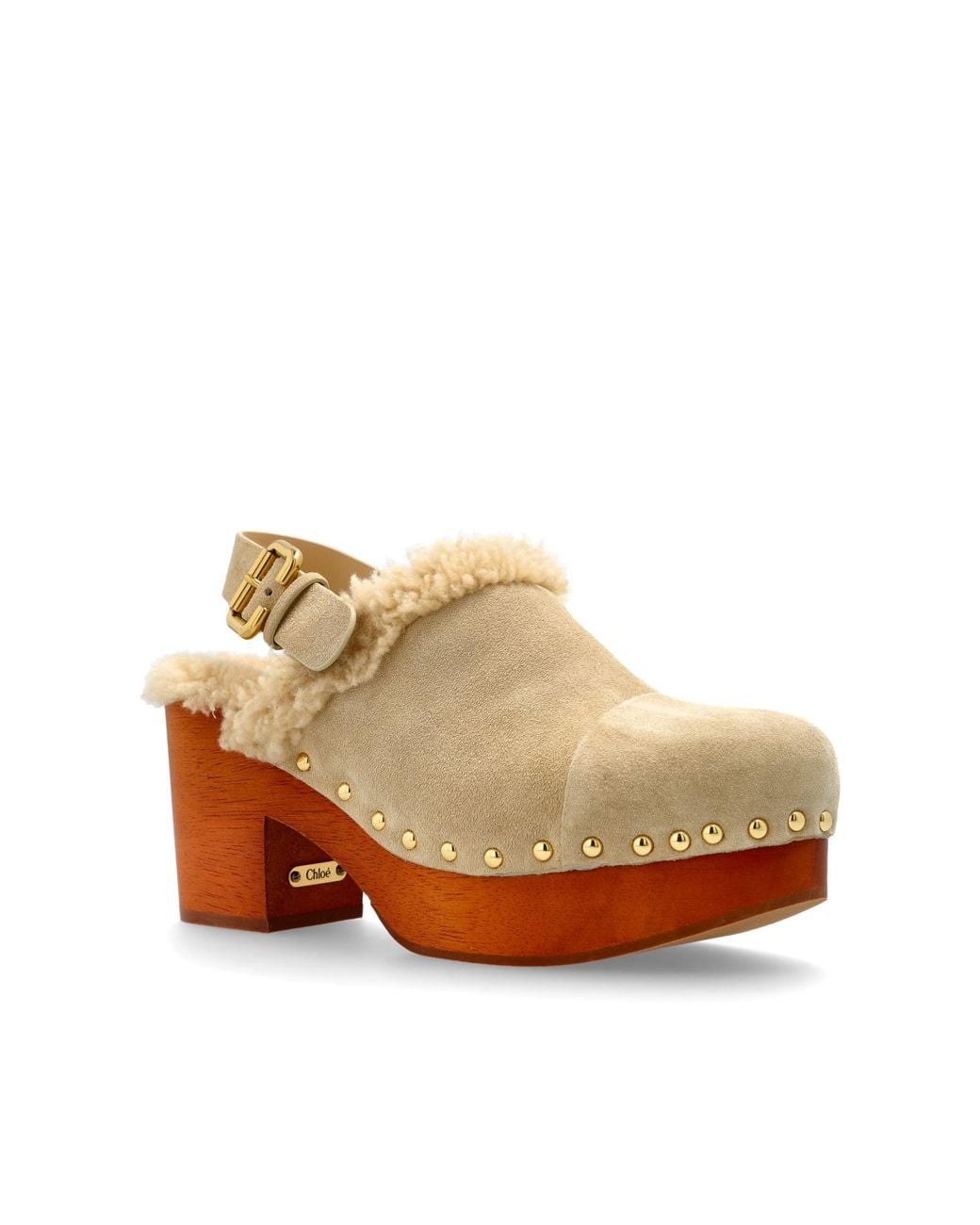 Chloé Natural Heeled Clogs 'Jeannette'
