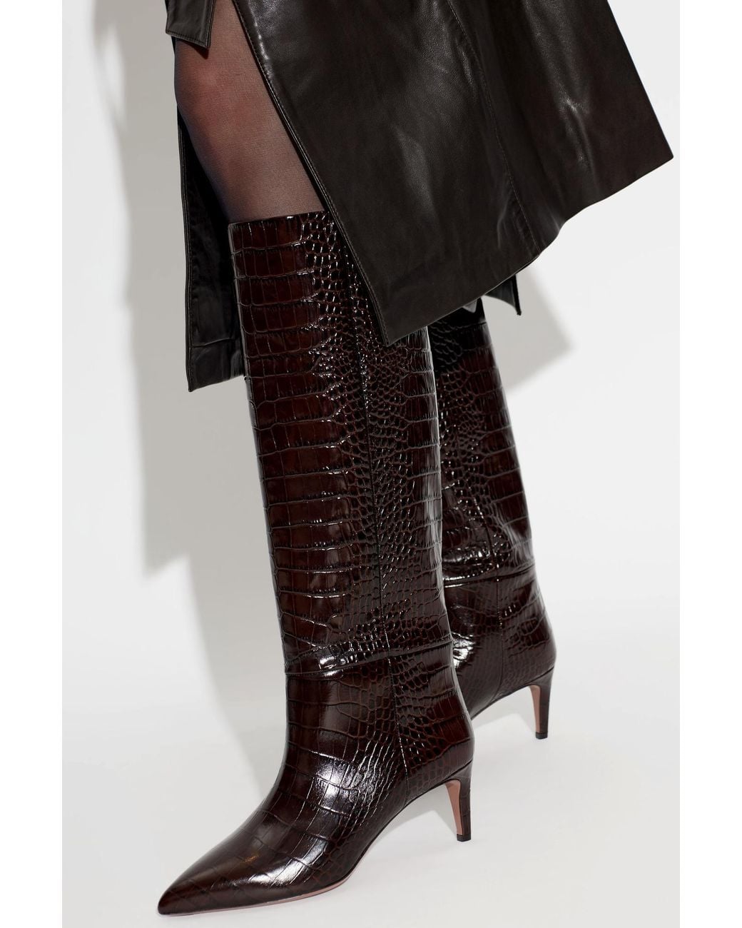 Paris Texas Black Heeled Knee-High Boots 'Stiletto'