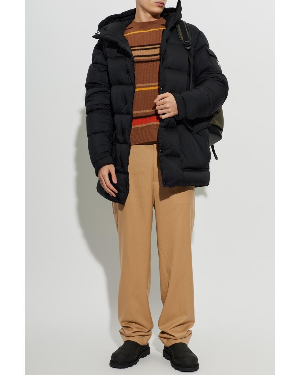 Moncler Black Down Jacket 'Bretagne' for men