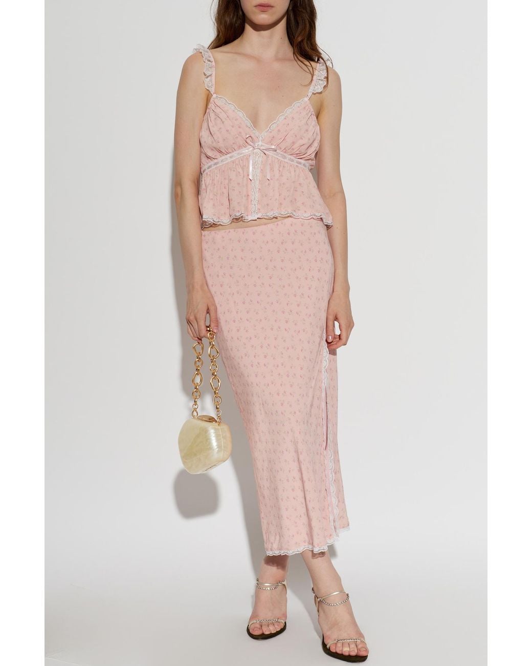 LoveShackFancy Pink Short Top 'Nicoleta'