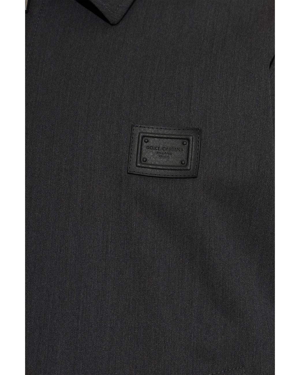 Dolce & Gabbana Black Jacket With Logo Patch for men